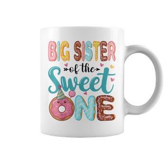 Big Sister Of The Sweet One 1St Birthday Girl Donut Party Coffee Mug - Monsterry