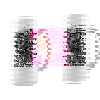 Black Afro Butterflies Breast Cancer Awareness Support Coffee Mug - Monsterry