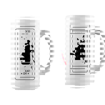 Black Cat Death Tarot Cat Lover Halloween Mens Coffee Mug | Seseable CA