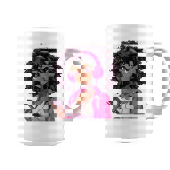 Black Girl Anime Music Headphones Coffee Mug - Thegiftio