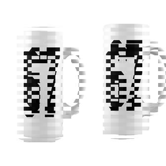 Black And White Number 67 Jersey Player Uniform 67 Fan Coffee Mug - Thegiftio