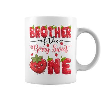 Brother Of The Berry Sweet One Strawberry First Birthday Coffee Mug - Monsterry