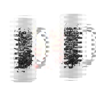 Buck White Tail Deer Hunting Hunter Distressed American Flag Coffee Mug - Thegiftio