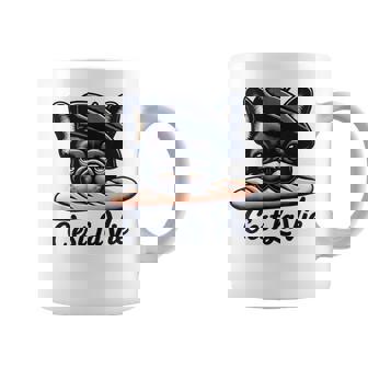 Bulldog Francés C'est Laie Baguette Humor Boina Arte Taza de café - Regaloses