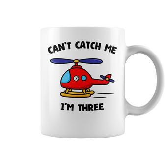 Can't Catch Me I'm Three Birthday 3Rd Party Helicopter Pilot Coffee Mug | Mazezy