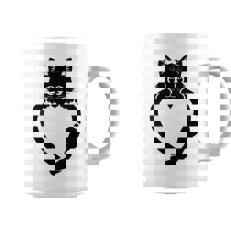 Cat Heart Graphic Love Cute Cat Coffee Mug - Thegiftio