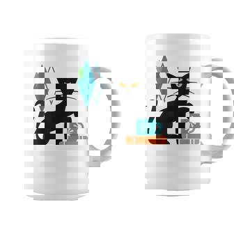 Cat Midcentury With Book And Coffee Atomic Age Mid Century Coffee Mug - Thegiftio