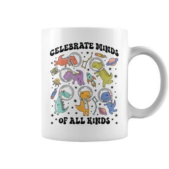 Celebrate Minds Of All Kinds Space Dinosaur School Counselor Coffee Mug - Thegiftio UK