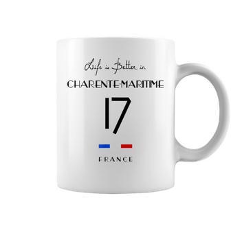 Charente-Maritime Numéro 17 Nouvelle Aquitaine France Noir Tasse - Cadeauxyz