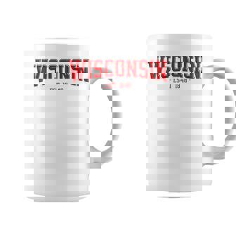 Classic Wisconsin Print Retro Varsity Vintage Wisconsin Coffee Mug - Thegiftio