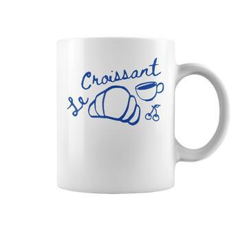 Coffee & Croissant French Croissant Retro Graphic Aesthetic Coffee Mug - Thegiftio UK