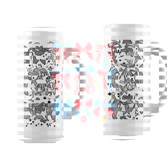 Coquette Bow 4Th Of July Preppy Usa American Flag Girl Women Coffee Mug | Mazezy