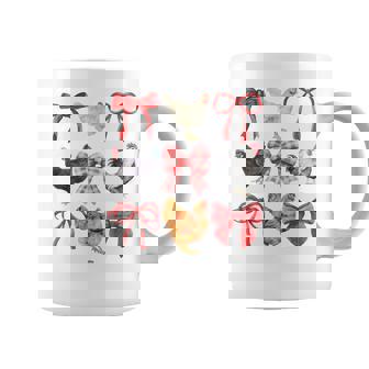 Coquette Chickens Chickens And Bows Watercolor Coffee Mug | Mazezy