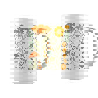 Cottagecore Aesthetic Wildflower And Mushroom Floral Women Coffee Mug | Mazezy