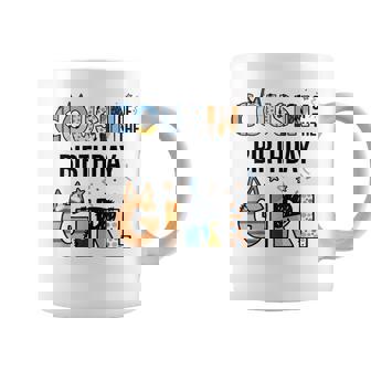 Cousin Of The Birthday Girl Party Blue Dog Lover Matching Coffee Mug - Monsterry