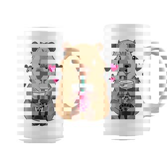 Cute Capybara Kawaii Anime Drinking Bubble Tea Lover Girls Coffee Mug - Monsterry