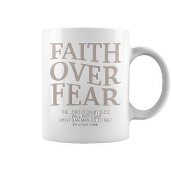 Cute Christian Faith Over Fear N Girl Bible Verse Jesus Coffee Mug - Thegiftio UK