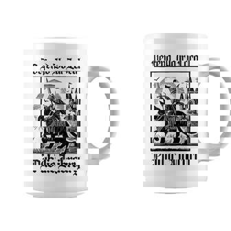 Defend Your Local Public Library Knight Riding Cat Coffee Mug | Seseable UK