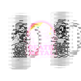 Dibujos Animados De Esqueleto De Muerte Divertido De Death Metal En Unicornio Kawaii Taza de café - Regaloses