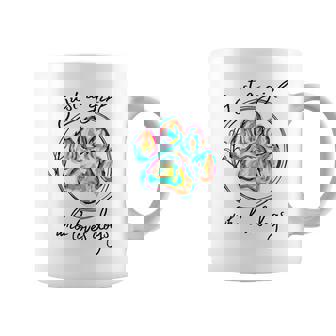 Dog Paw Print Just A Girl Who Loves Dogs Coffee Mug - Seseable