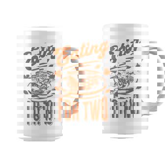 Eating For Two Thanksgiving Couples Pregnancy Announcement Coffee Mug - Thegiftio