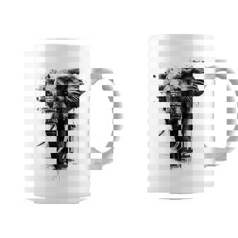 Elephant Art Drawing Zoo Animal Motif Elephant Coffee Mug | Mazezy