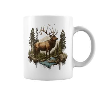 Elk Hunting Hiking Outdoor Camping Forest Women Coffee Mug | Seseable CA