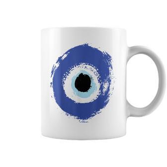 Evil Eye Artistic Blue Greek Coffee Mug - Thegiftio UK