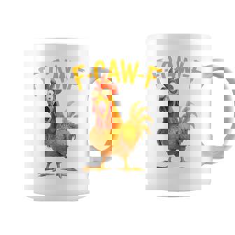 F-Caw-F Pun Chicken Rooster Cawing Grunge Coffee Mug - Monsterry