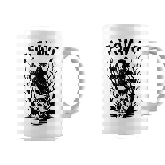 F Caw F Gothic Crow Middle Finger Skull Coffee Mug - Thegiftio