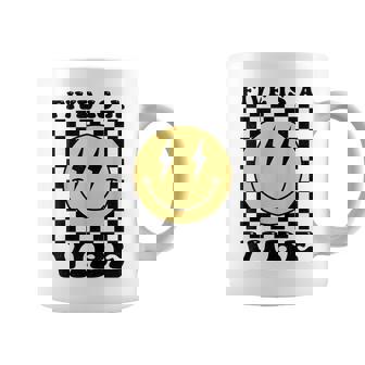 Five Is A Vibe Retro Smile Face 5 Year Old Bday 5Th Birthday Coffee Mug - Monsterry