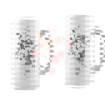 Flores Japonesas Con Estampado Trasero Backprint Aesthetic Taza de café - Regaloses