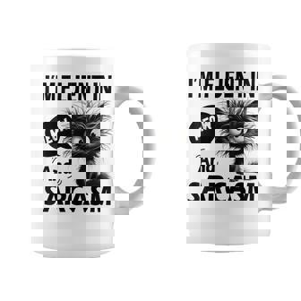 Cat Meow Sarcasm Im Fluent In Meow And Sarcasm Women Coffee Mug - Monsterry