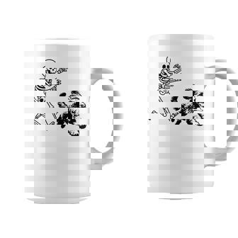 Doodle Running Skeleton Halloween Coffee Mug - Monsterry