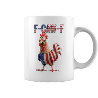 F-Caw-F Chicken Usa Flag Fcawf American Chicken Coffee Mug - Thegiftio UK