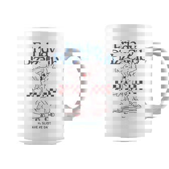 Friday Pizza ClubRetro Cool Skateboarding Pizza Slice Coffee Mug - Monsterry