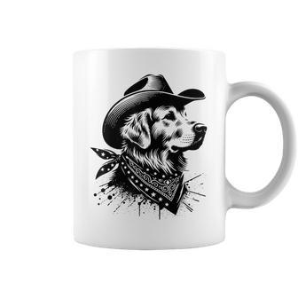 Golden Retriever Cowboy Vintage Western Dog Lover Coffee Mug | Mazezy