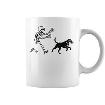 Labrador Running Skeleton Halloween Coffee Mug - Thegiftio UK