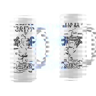 Lifting Weights Gym Fitness Today I'm A Serious Goose Coffee Mug - Monsterry