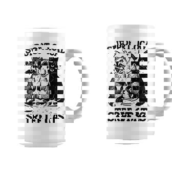 Racoon Opossum & Cat Support Local Street Cats Coffee Mug | Seseable FR