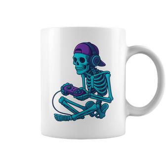 Skeleton Video Game Halloween Gaming Gamer Boys Men Coffee Mug | Seseable CA