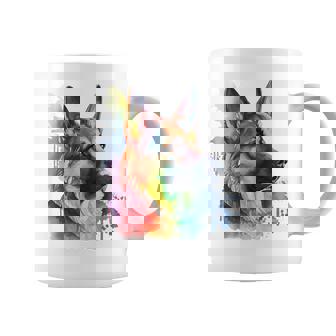 German Shepherd Colorful Pop Art Tie Dye Watercolor Coffee Mug | Mazezy