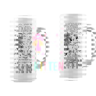 Girls 100 Days Of School Cat Coquette Bow 100Th Day School Coffee Mug | Seseable FR