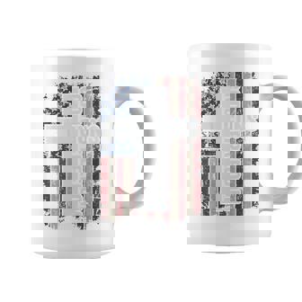 God Guns Freedom Bandera Cristiana De Estados Unidos Pro Gun En La Parte Atral Taza de café - Regaloses