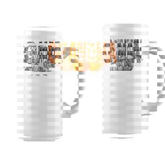 Grandma Pumpkin Fall Plaid Autumn Leaves Women Coffee Mug | Seseable CA