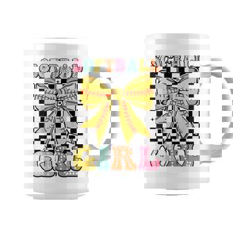 Groovy Softball Girl Coquette Bow Softball Girls Women Coffee Mug - Monsterry