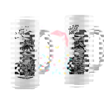 Grumpy Christmas Cat Jolly Enough Holiday Coffee Mug | Mazezy