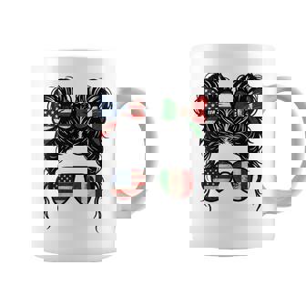 Half American Half Mexican Usa Mexico Flag Girl Women Coffee Mug | Seseable FR