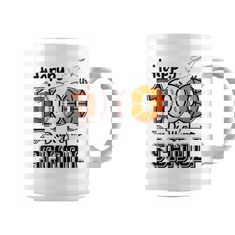 Happy 100Th Day Of School Sports Lover Football Basketball Coffee Mug | Seseable CA