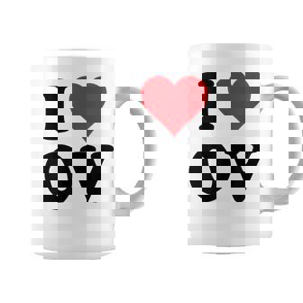 I Heart Ov Initials I Love OV First And Last Name O コーヒーマグ - Kawaiitshirt